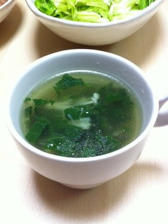 モロヘイヤとえのきの中華スープ♪-レシピのメイン写真