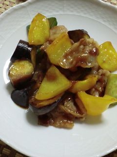 夏野菜と豚肉のさっぱり黒酢炒め-レシピのメイン写真