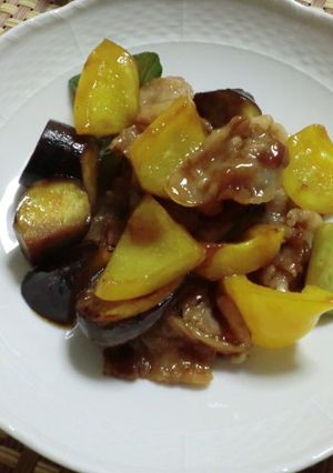 夏野菜と豚肉のさっぱり黒酢炒め-レシピのメイン写真