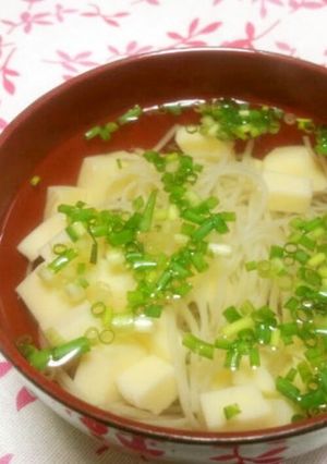 白だしで簡単☆そうめんと玉子豆腐のお吸物-レシピのメイン写真