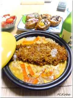 タジン鍋で作るカツ卵とじ-レシピのメイン写真