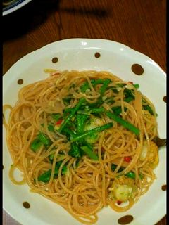 全粒粉パスタのペペロンチーノ♪-レシピのメイン写真