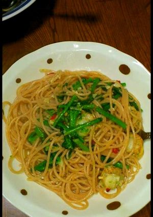 全粒粉パスタのペペロンチーノ♪-レシピのメイン写真