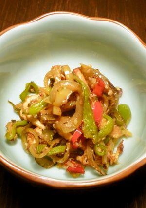 ピーマンの焼いたんカレー風味 京都カフェ-レシピのメイン写真