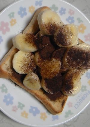 朝食 簡単 ココアとバナナのトースト-レシピのメイン写真
