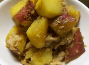 さつまいもと豚肉のごまみそ煮-レシピのメイン写真