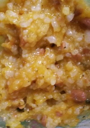 離乳食☆お粥を美味しく！カボチャ納豆粥-レシピのメイン写真