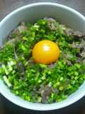 我が家の葱玉牛丼