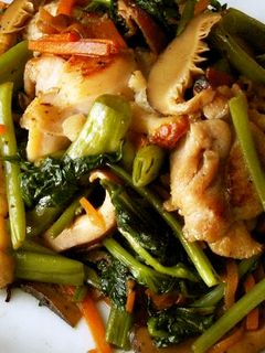空心菜と鶏肉の炒め物-レシピのメイン写真