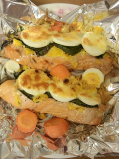 鮭のホイル焼き~コーンマヨソース~-レシピのメイン写真