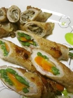 サッパリ塩味♪豚肉の色々野菜とチーズ巻き-レシピのメイン写真