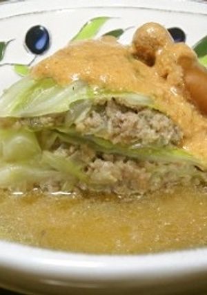キャベツの重ね煮トマトクリームソースがけ-レシピのメイン写真