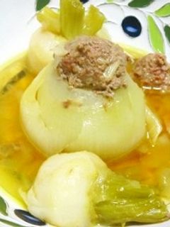 玉ねぎの肉詰めとカブのスープ-レシピのメイン写真