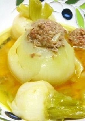 玉ねぎの肉詰めとカブのスープ-レシピのメイン写真