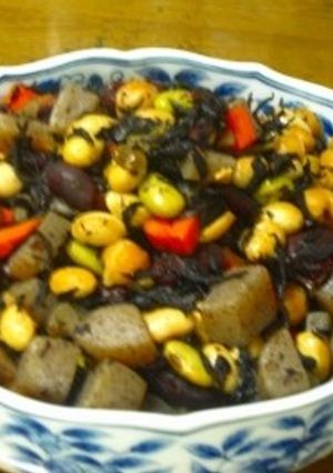 いろんなお豆一杯♪のひじきのヘルシー煮物-レシピのメイン写真