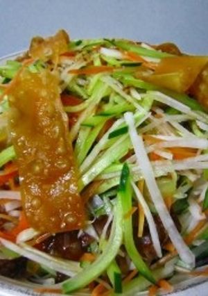 揚げワンタンの皮で中華風サラダ-レシピのメイン写真