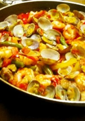 フライパンで作る具沢山のパエリア風ご飯★-レシピのメイン写真