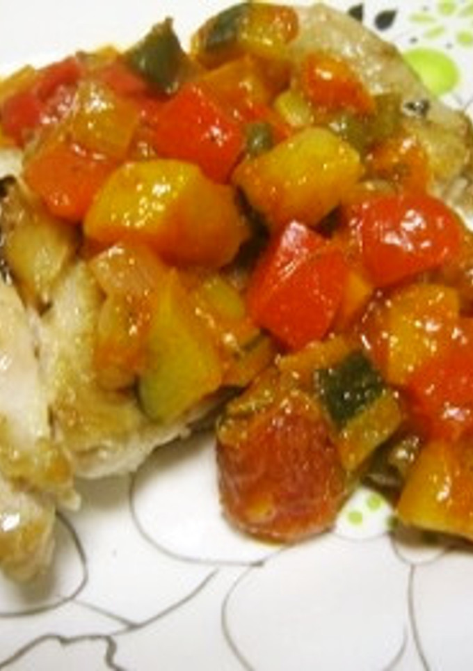 鶏肉のソテー・野菜一杯のトマトソース-レシピのメイン写真