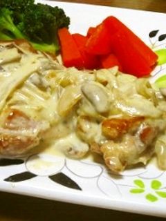 鶏モモ肉のソテー クリームソースがけ★-レシピのメイン写真
