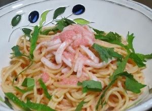 簡単!刺し身イカ入り辛子明太子パスタ♥-レシピのメイン写真