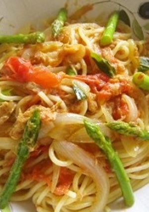 フレッシュトマトとアスパラのツナパスタ♪-レシピのメイン写真