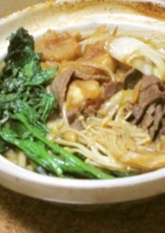 お家で簡単！すき焼き風鍋焼きうどん-レシピのメイン写真