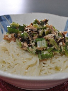 シーチキンとオクラの塩昆布和えそうめん-レシピのメイン写真