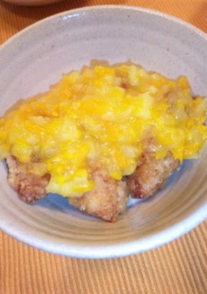 鶏竜田のつぶつぶにんじんソースがけ-レシピのメイン写真
