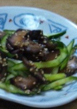 椎茸と胡瓜のごま酢あえ-レシピのメイン写真