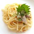 オイルサーディンと梅シソの冷製パスタ