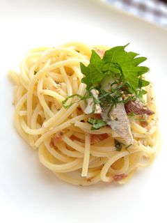 オイルサーディンと梅シソの冷製パスタ-レシピのメイン写真