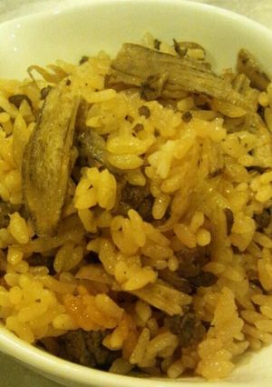 ゴボウのそぼろ炊き込みご飯-レシピのメイン写真