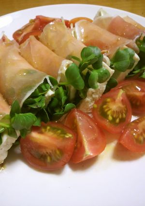 豆腐の生ハム巻き・山葵ドレッシング-レシピのメイン写真