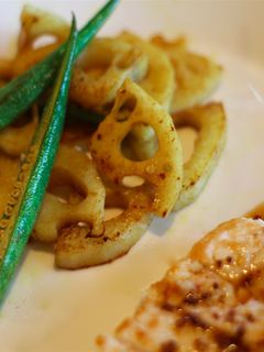 レンコンとオクラのカレー醤油炒め-レシピのメイン写真