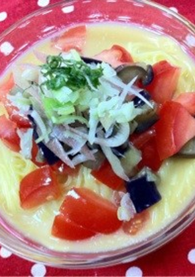 ナスとトマトのそうめん-レシピのメイン写真