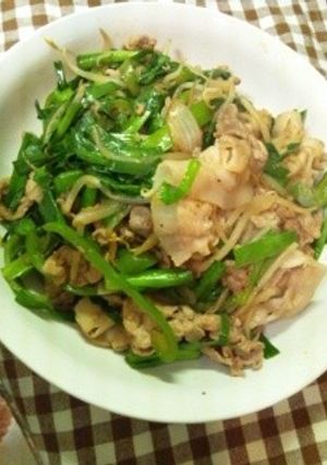 ニラと豚肉の中華炒め-レシピのメイン写真