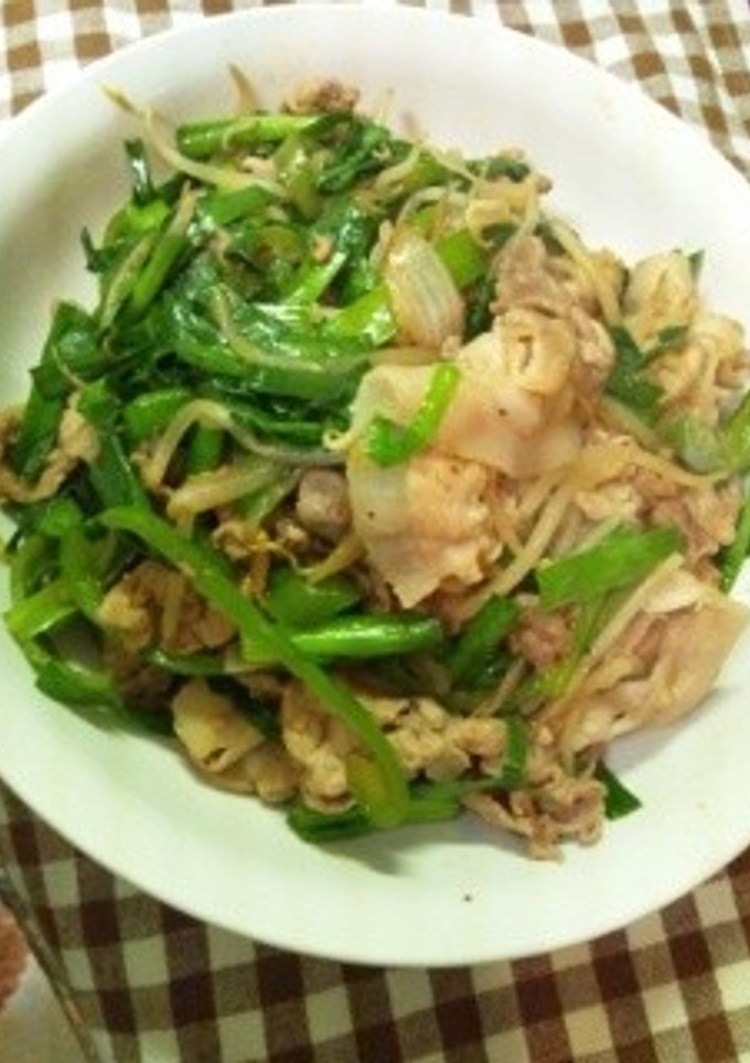 ニラと豚肉の中華炒め-レシピのメイン写真