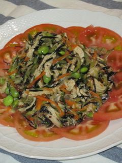 茹で鶏とひじきの梅生姜風味サラダ-レシピのメイン写真