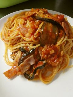 ナスとベーコンのトマトパスタ-レシピのメイン写真
