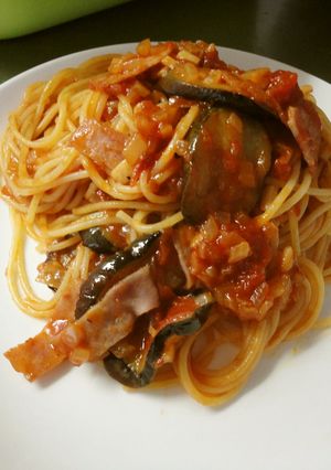 ナスとベーコンのトマトパスタ-レシピのメイン写真