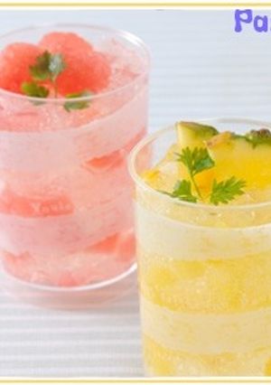 パインとスイカのキラキラクラッシュゼリー-レシピのメイン写真