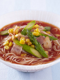 アスパラとベーコンのトマトそうめん-レシピのメイン写真