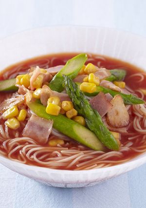 アスパラとベーコンのトマトそうめん-レシピのメイン写真