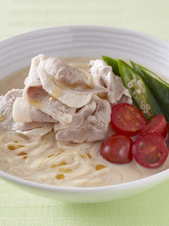 豚しゃぶと夏野菜の豆乳そうめん-レシピのメイン写真