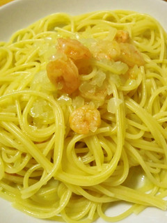 レンジで簡単!エビのオイルパスタ-レシピのメイン写真