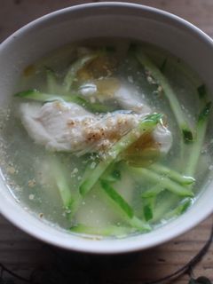 m胡瓜とささみのスープ-レシピのメイン写真
