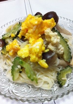 ニンニク入りゴーヤと素麺のチャンプル-レシピのメイン写真
