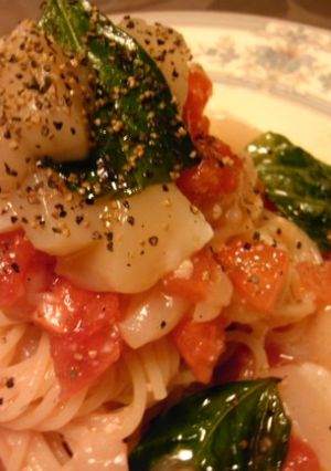 かなるンちの塩麹トマトと帆立の冷製パスタ-レシピのメイン写真