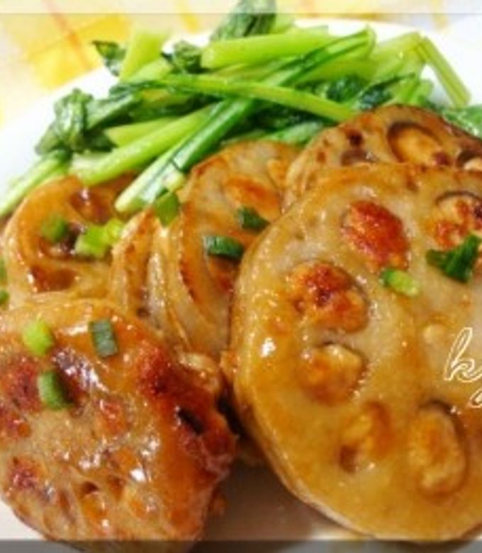 レンコンの鶏肉はさみ照り焼き by といぷん 【クックパッド】 簡単