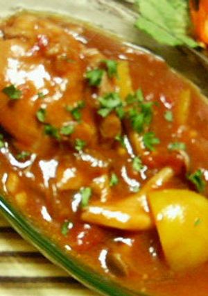 我が家の定番☆鶏もも肉のトマト煮込み-レシピのメイン写真
